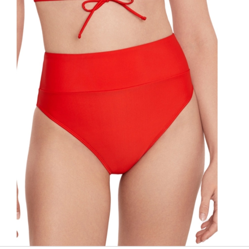 NWT Salt + Cove Women's High-Waist Swim Bottoms, Vermillion - Picture 1 of 3